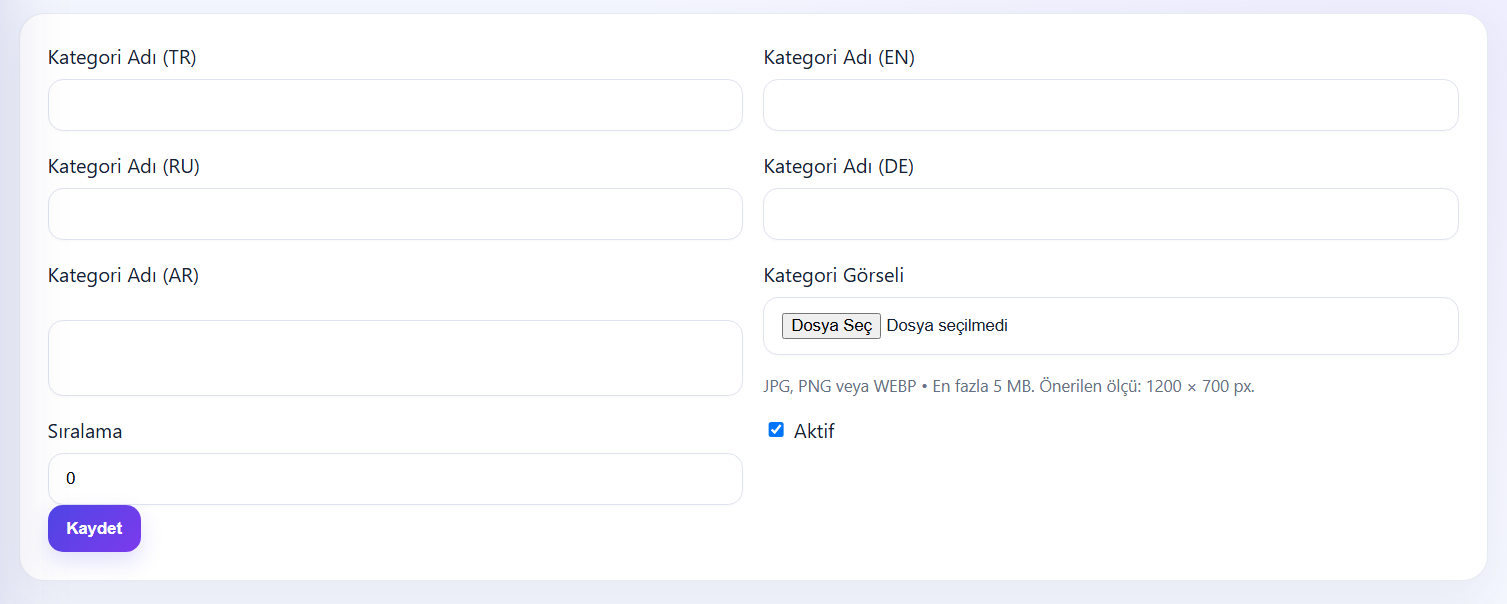 Kategori Girişi Nasıl Yapılır?